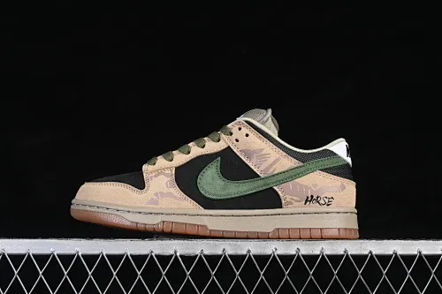 All Categories Nk SB Dunk Series Nk SB Dunk Low Low-top sneakers Nike SB Dunk Low Khaki black and green hook Low-top casual sneakers HJ0367-200